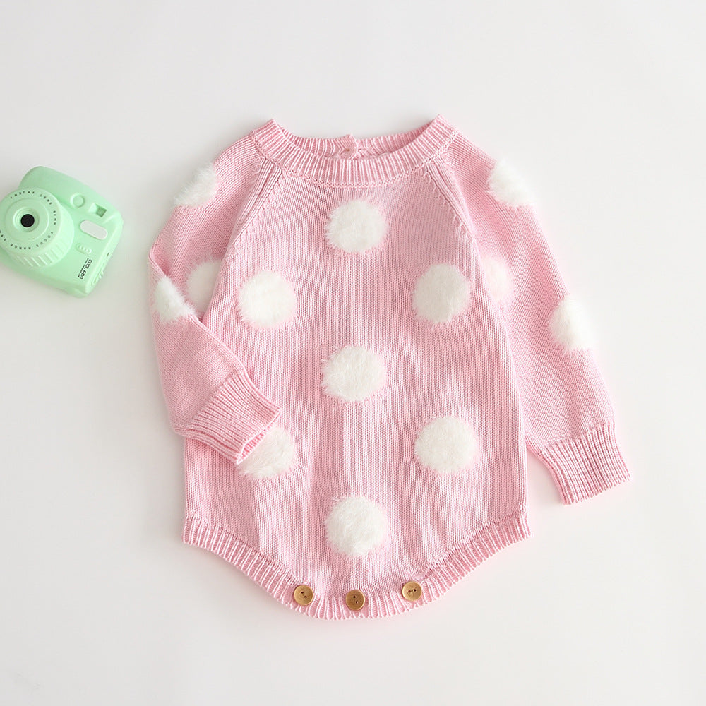 Girls' baby knitted wool jumpsuit romper