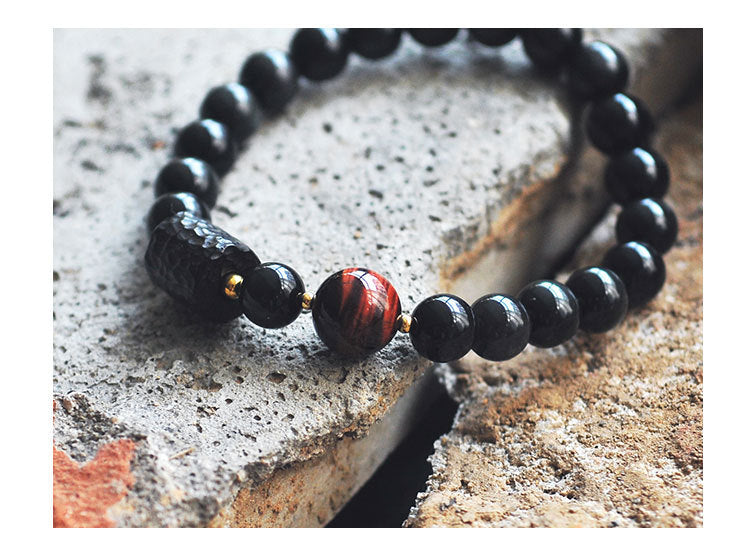 Obsidian bracelet for men - Minihomy