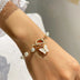 Gold Color Charm Chain Bracelets For Women Pearl Butterfly Alloy Bangle Bracelets - Minihomy