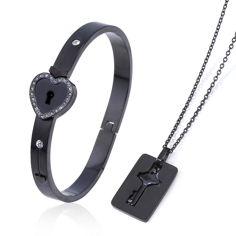 Titanium steel couple bracelet concentric lock bracelet