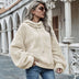 Hooded Solid Color Plush Loose Sweater Women  Sweater - Minihomy