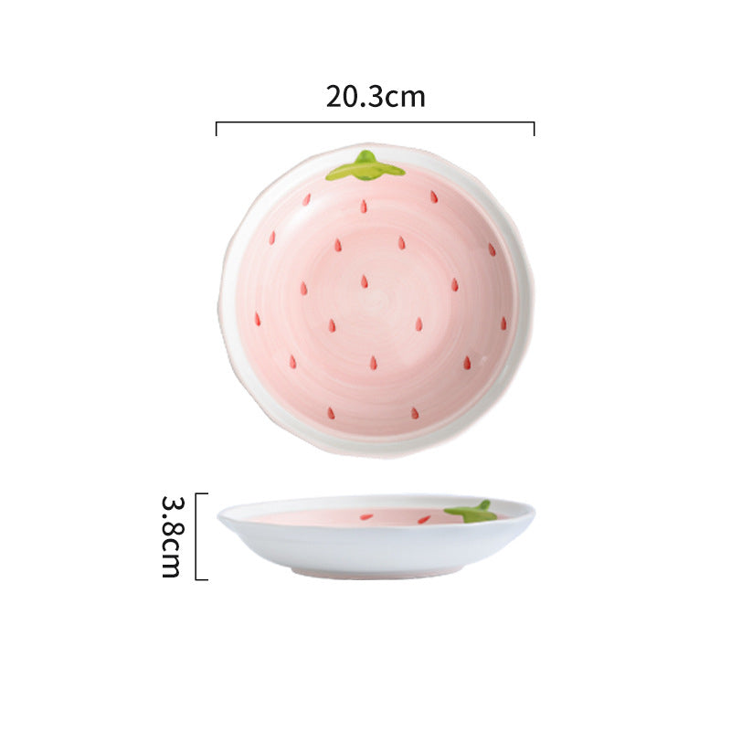 Cute Girl Strawberry Series Tableware Cartoon Dishes