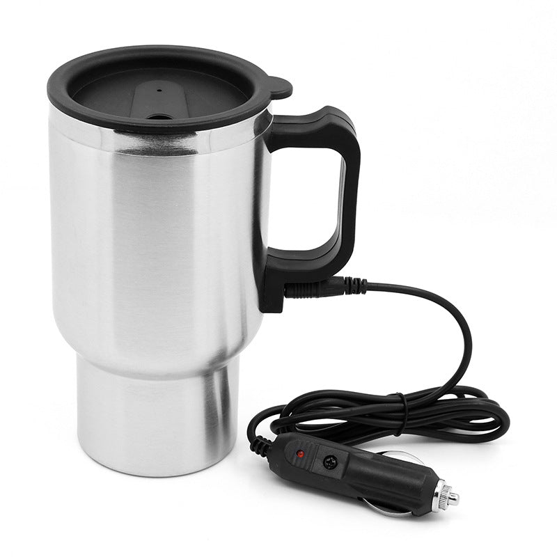 Stainless Steel Vehicle Heating Cup Electric Heating Car Kettle Camping Travel Kettle