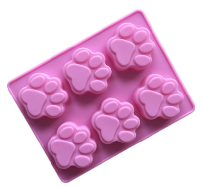 Six even puppy footprints silicone cake mold 6 even cat claws handmade soap mold high temperature cake mold cold soap