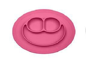 Children's meal pad with silicone smiling face plate