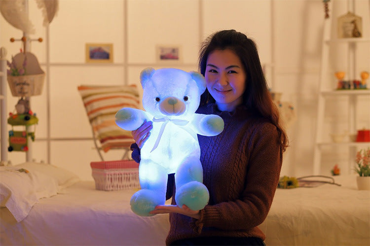 Creative Light Up LED Teddy Bear Stuffed Animals Plush Toy Colorful Glowing Christmas Gift For Kids Pillow - Minihomy