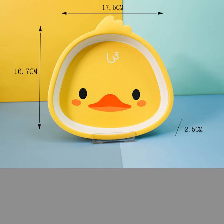 Bamboo fiber children's tableware little yellow duck set