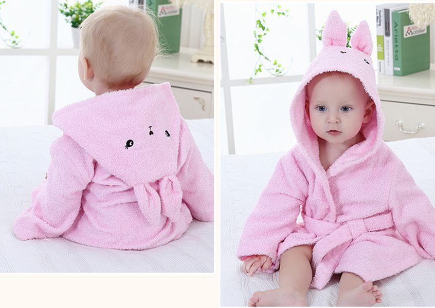 Cartoon Cute Animal Modeling Baby Bath Towels Baby Bathrobes Cotton Children's Bathrobes Baby Hooded - Minihomy