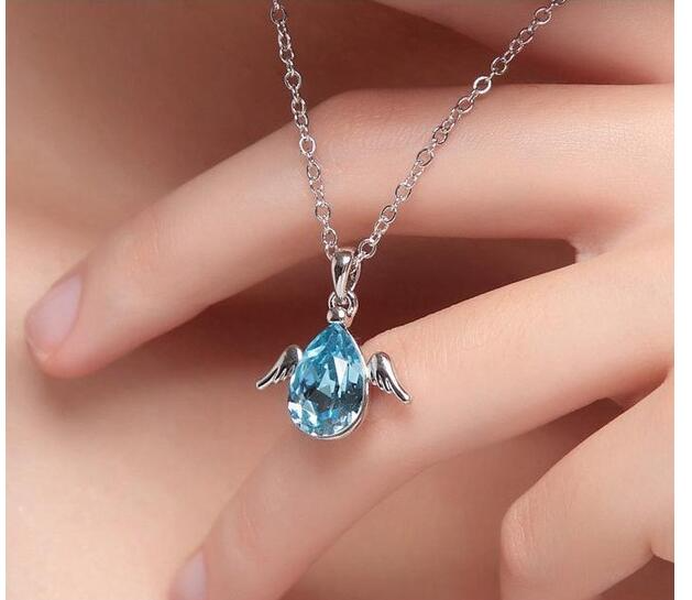 Little Angel - Korean Crystal Necklace Short Pendant - Minihomy