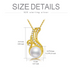 Gold Plated Ocean Wave Pearl Necklace S925 Sterling Silver Pendant Necklaces for Women