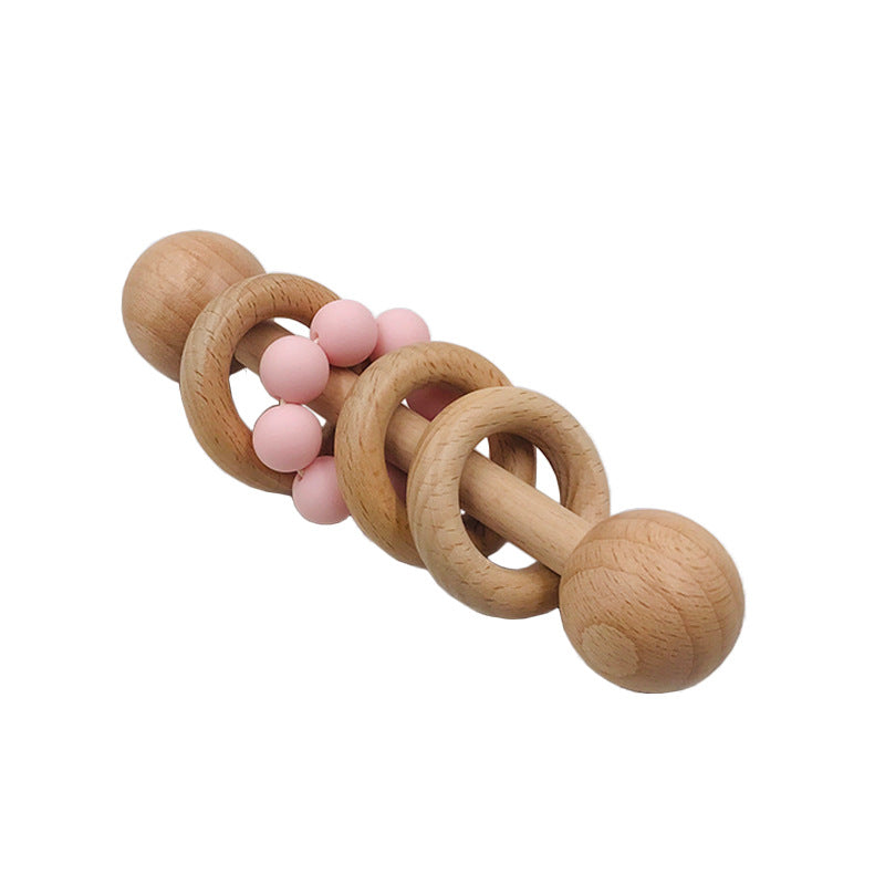 Wooden Rattle With Silicone Teether