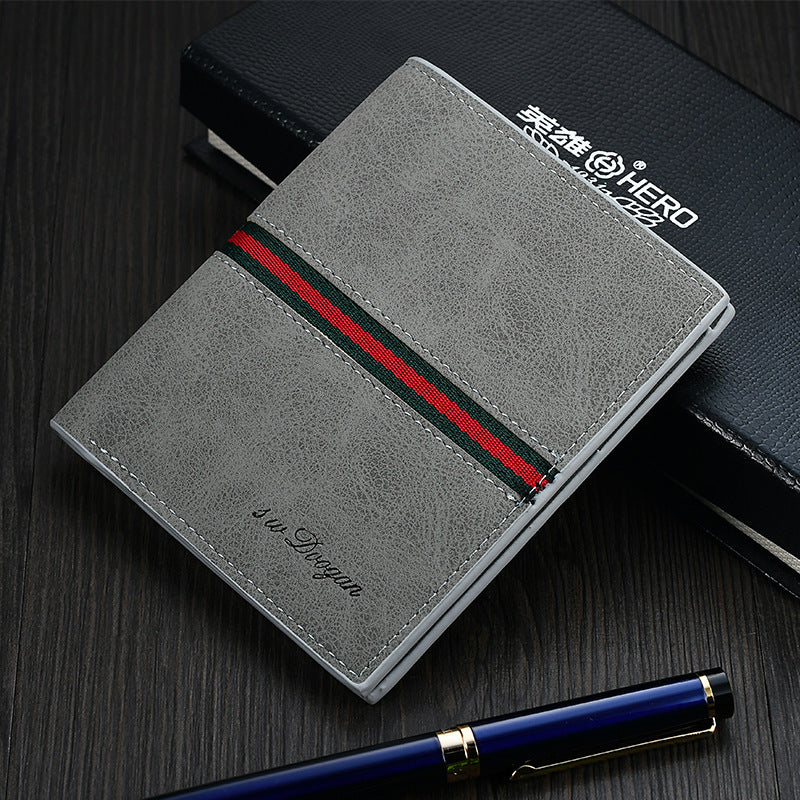 Men's short retro wallet Korean version of the multi-function cross section ultra-thin soft wallet