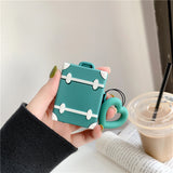 Liquid Silicone Airpods Protective Case Suitcase Cute - Minihomy