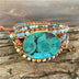 Turquoise Boho Leather Beaded Bracelet