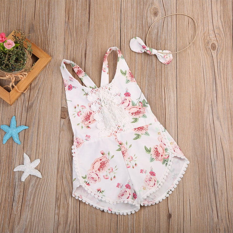 Baby Clothing Newborn Kid Baby Girl Floral Romper Clothes - Minihomy