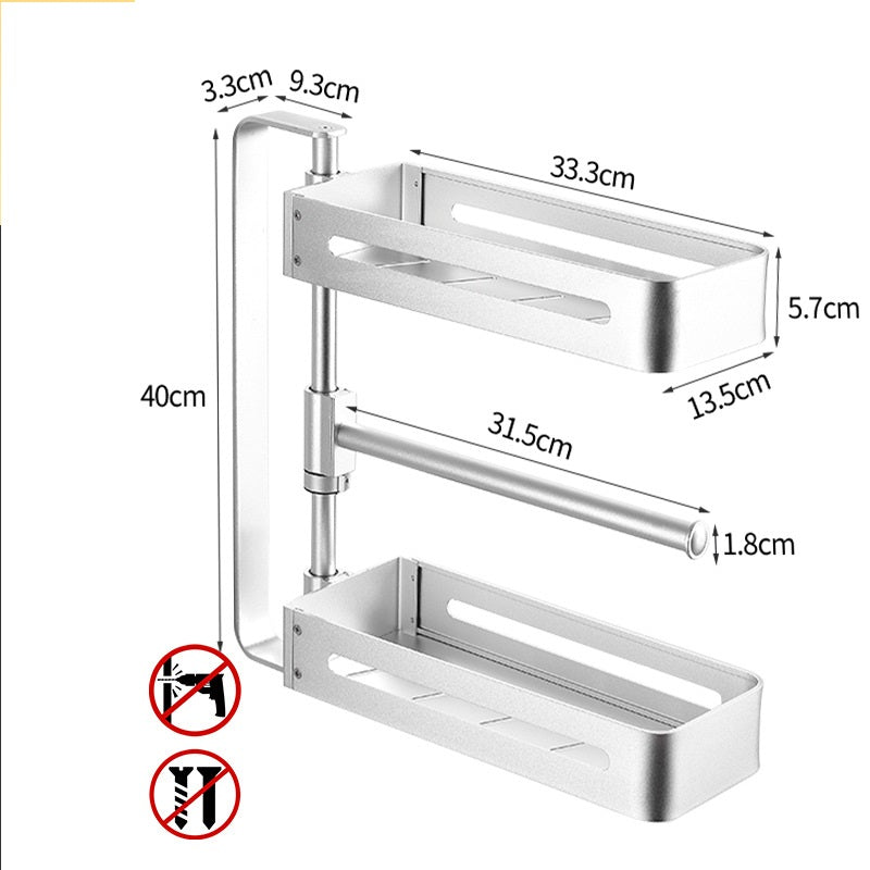 Kitchen Shelf Corner Rotation Seasoning Rack Wall Hanging Rotary Storage - Minihomy