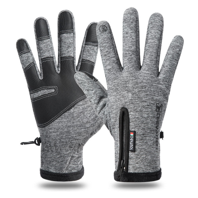 Warm And Waterproof Sports And Velvet Mountaineering Ski Gloves