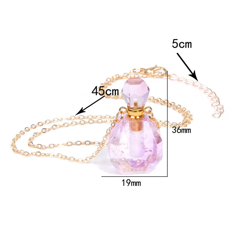 Perfume bottle crystal pendant necklace - Minihomy