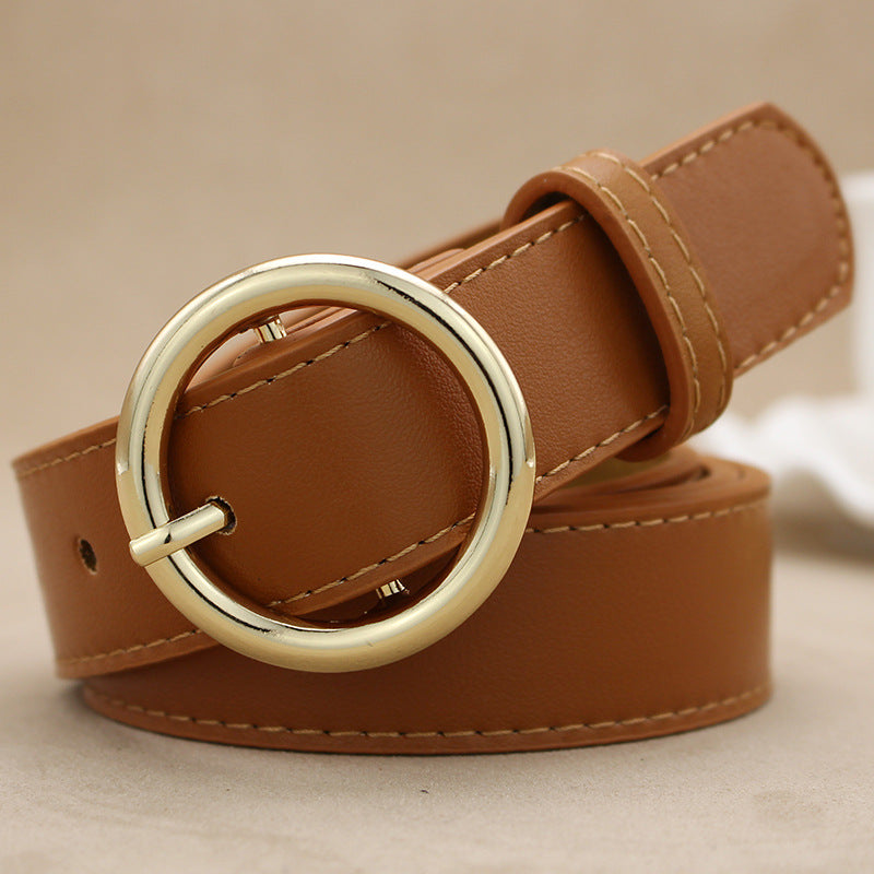 Alloy versatile round buckle belt - Minihomy