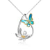 Sterling Silver Gold Plated  Daisy Butterfly Pendant Necklace Jewelry Gifts