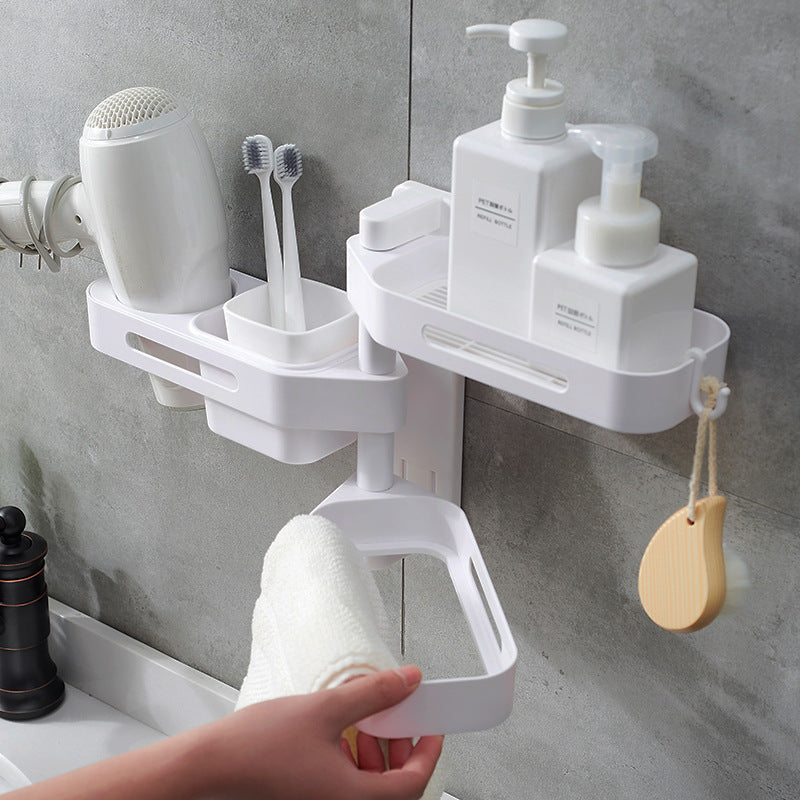 Rotating wall-mounted storage box kitchen bathroom toilet debris plastic punch-free storage finishing box