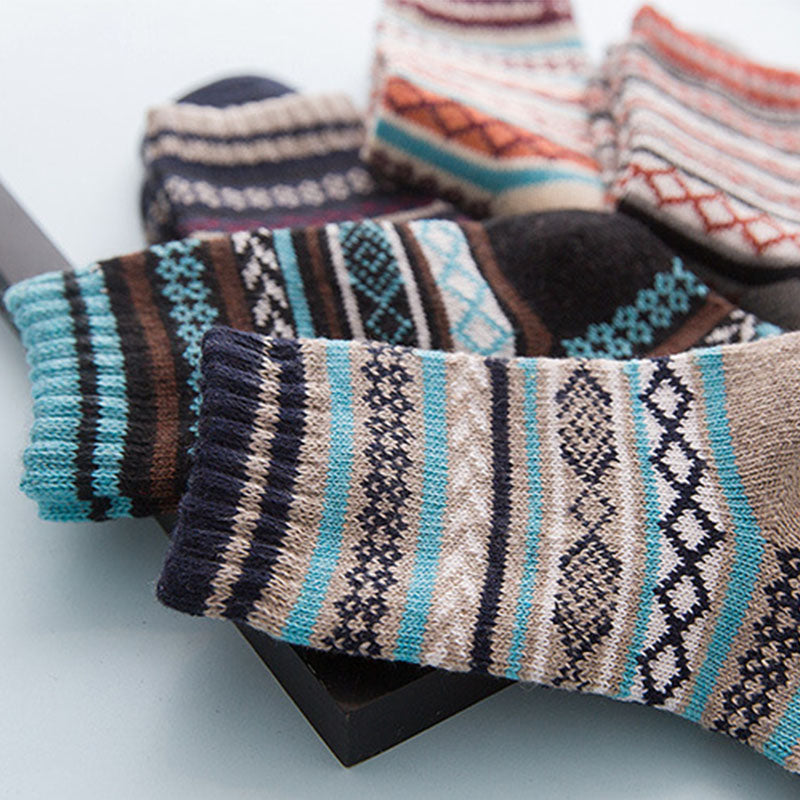 Winter Thick Warm Stripe Wool Casual Sock