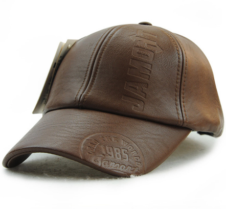 Autumn Winter Hats Outdoor  Leather Baseball Caps - Minihomy