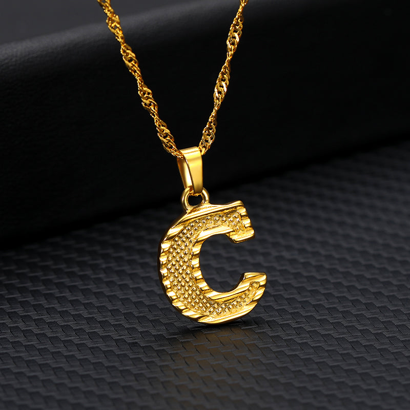 26 letters gold-plated pendant necklace - Minihomy