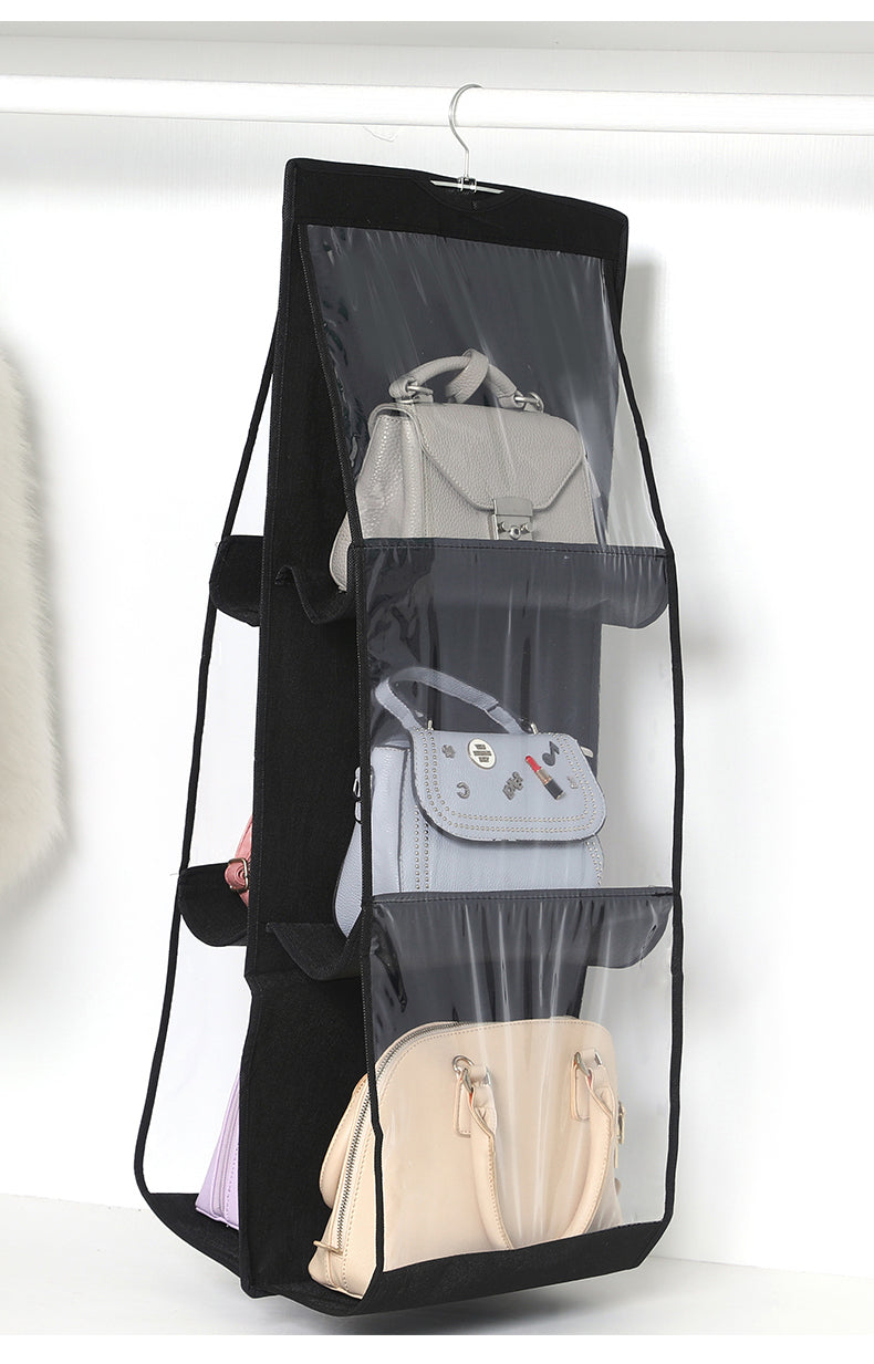 Double-sided Six-layer Visible Transparent Hanging Bag Storage