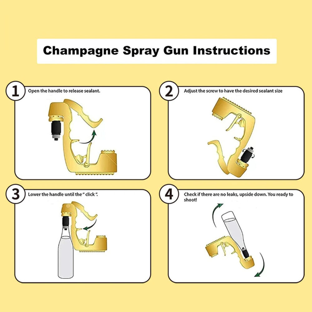 Champagne Wine Dispenser & Beer Ejector: Spray Gun, Bottle Cap & Stopper - Minihomy