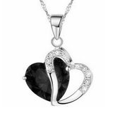 Korean Style Peach Heart Shaped Zircon Crystal Necklace - Minihomy