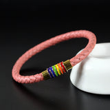 Simple Titanium Steel Rainbow Oil Drop Magnetic Bracelet