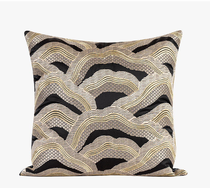 Abstract Texture Embroidery Satin Cushion Pillow Villa Model Room Square Pillow