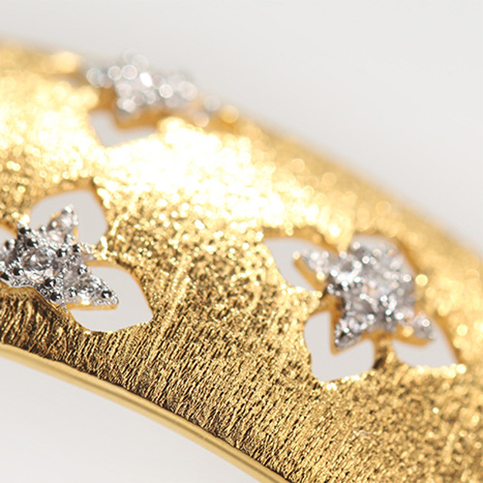 Lucky Four-leaf Clover Bracelet Palace S925 Silver Gold-plated Elegant Narrow Bracelet Female Jewelry