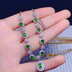 Natural Diopside Necklace Female Pendant S925 Pure