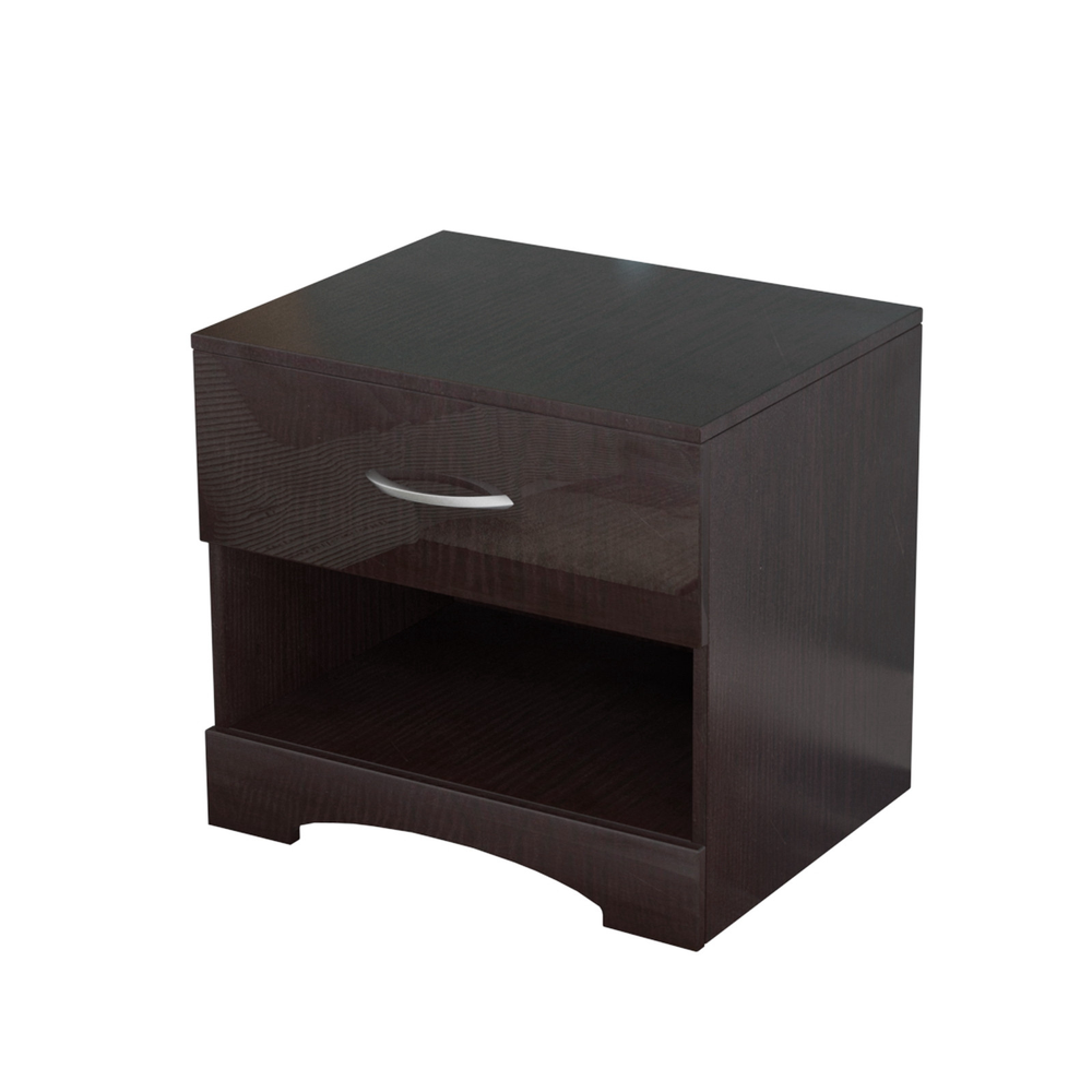 Modern High-gloss Bedside Table Storage Cabinet With One Drawer - Minihomy