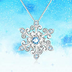 925 Sterling Silver Snowflake Pendant Necklace Blue and White  Romantic Jewelry Gift