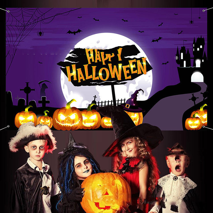 Halloween Background Cloth Banner Banner Couplet