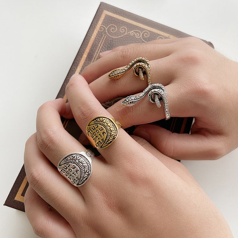 Personalized Retro Simple Carved Snake Ring - Minihomy