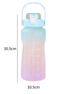 Gradient Color Plastic Water Cup Portable Large Capacity Water Bottle - Minihomy