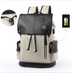 Casual Quality Bag Man Backpack PU Leather USB Recharging - Minihomy