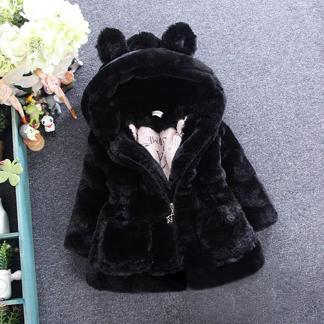 Baby girl coat wool sweater fur padded jacket - Minihomy