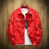 Men's hole loose denim cotton jacket - Minihomy