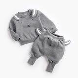 Winter Baby Boy Girl Clothing Sets Autumn Fleece Sweatshirt Trousers Toddler Kids Clothes