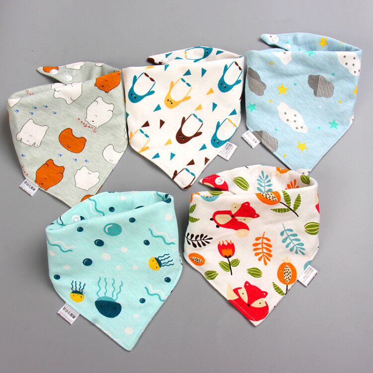 Baby saliva towel Baby Bibs Triangle Double Cotton Bandana Bibs Baby Boys Girls