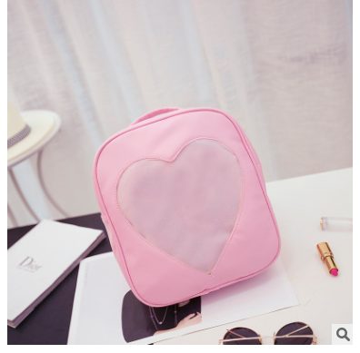 Korean cute students children's soft sister Macarons retro color transparent Backpack Bag