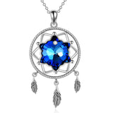 Sterling Silver Dreamnet Crystal Pendant Necklace For Women