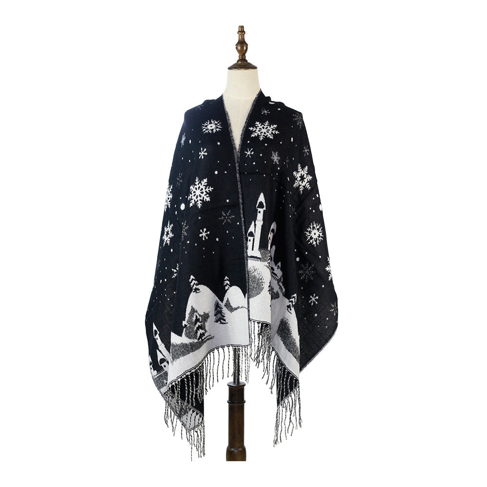 Christmas fawn Castle jacquard scarf