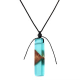 Retro item imitation natural stone leather chain pendant irregular mahogany solid wood personality pendant