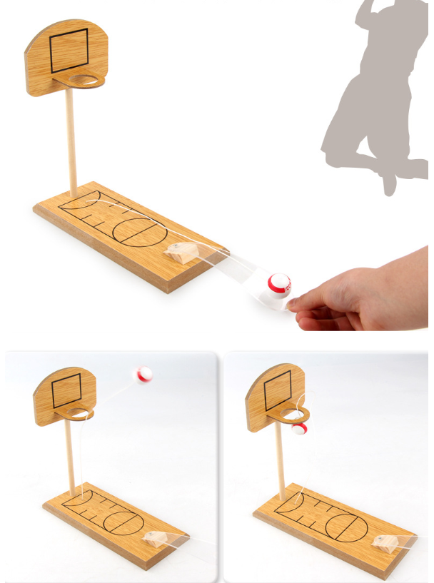 Wooden mini desktop bowling basketball game Parent-child interaction Child adult decompression toy - Minihomy